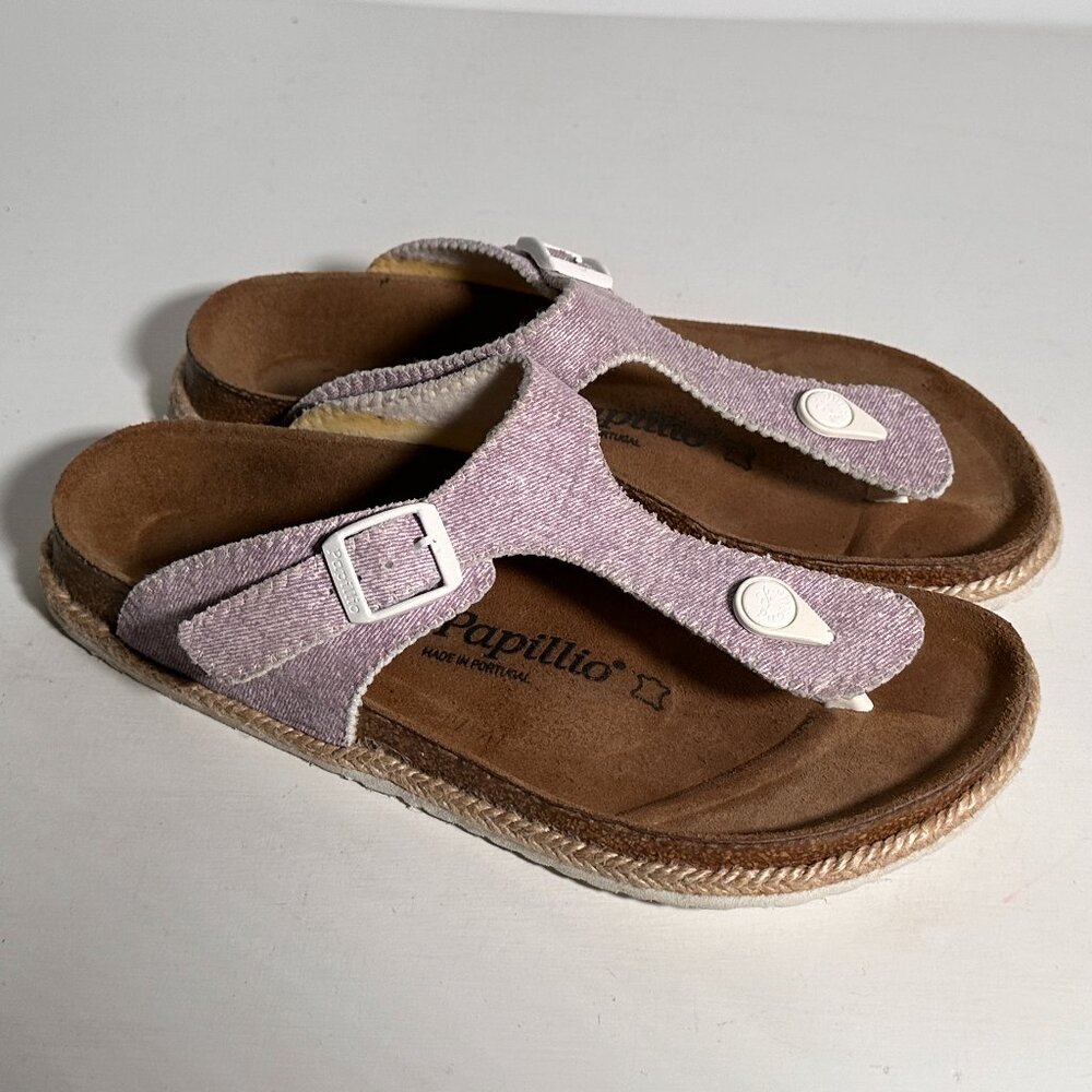 Papillio by Birkenstock Gizeh Violet Espadrille Thong Sandals Women Size 7 / 38